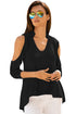 Sexy Black Cold Shoulder Ruffle Top
